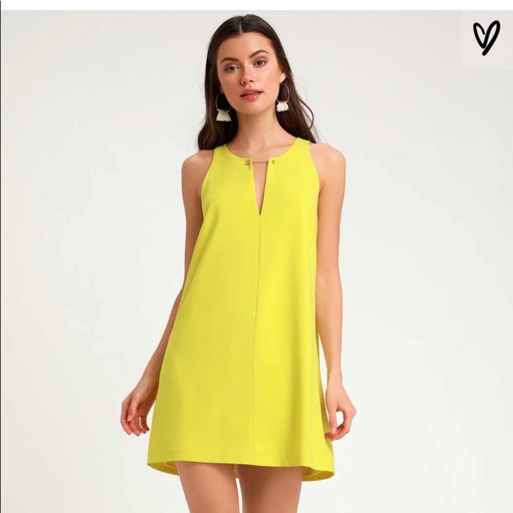 NEAR OR BAR CHARTREUSE SHIFT DRESS  (2 available)
